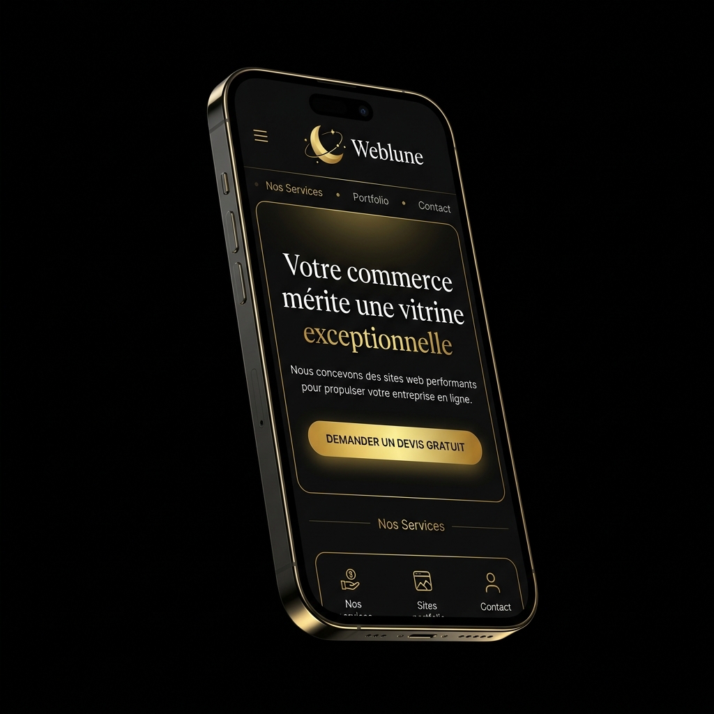 Site vitrine Weblune optimisé mobile — Expérience UX premium sur smartphone